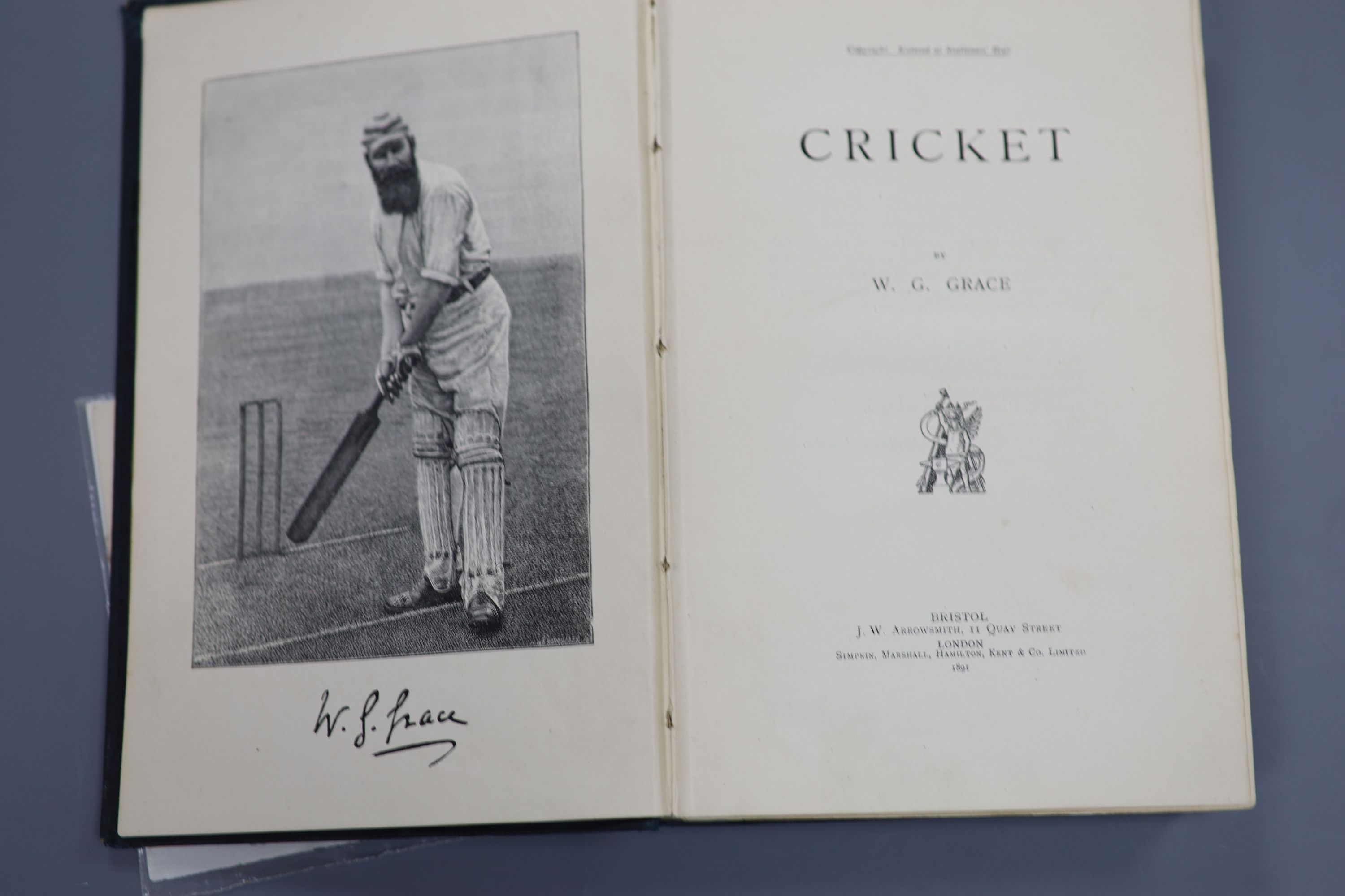 A letter written by W.G. Grace,with a copy of his book, Cricket, 1891
